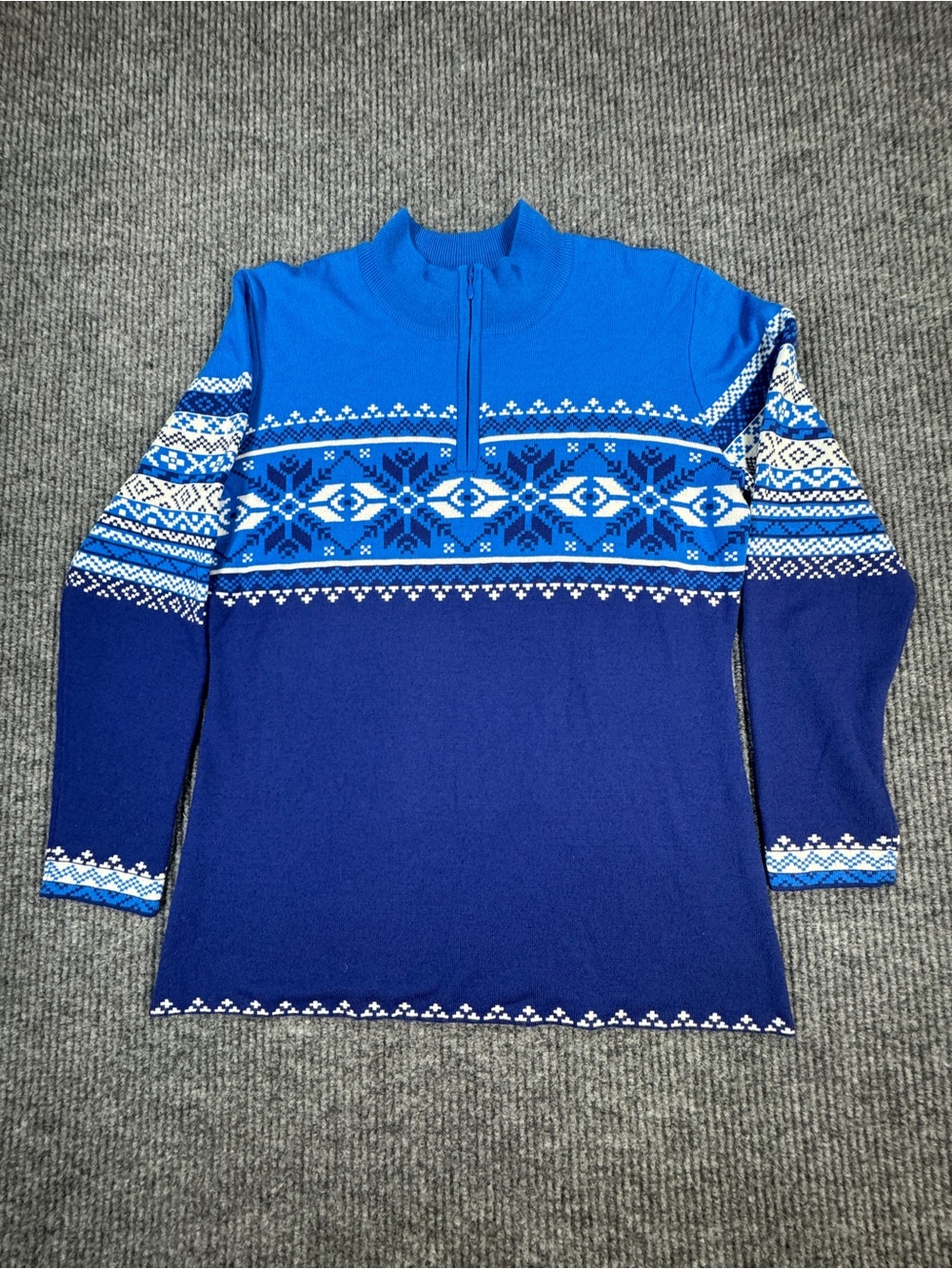 Obermeyer Women’s Blue White Ski Sweater Xl 0384